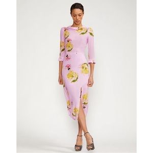 Cynthia rowley purple midi dress floral